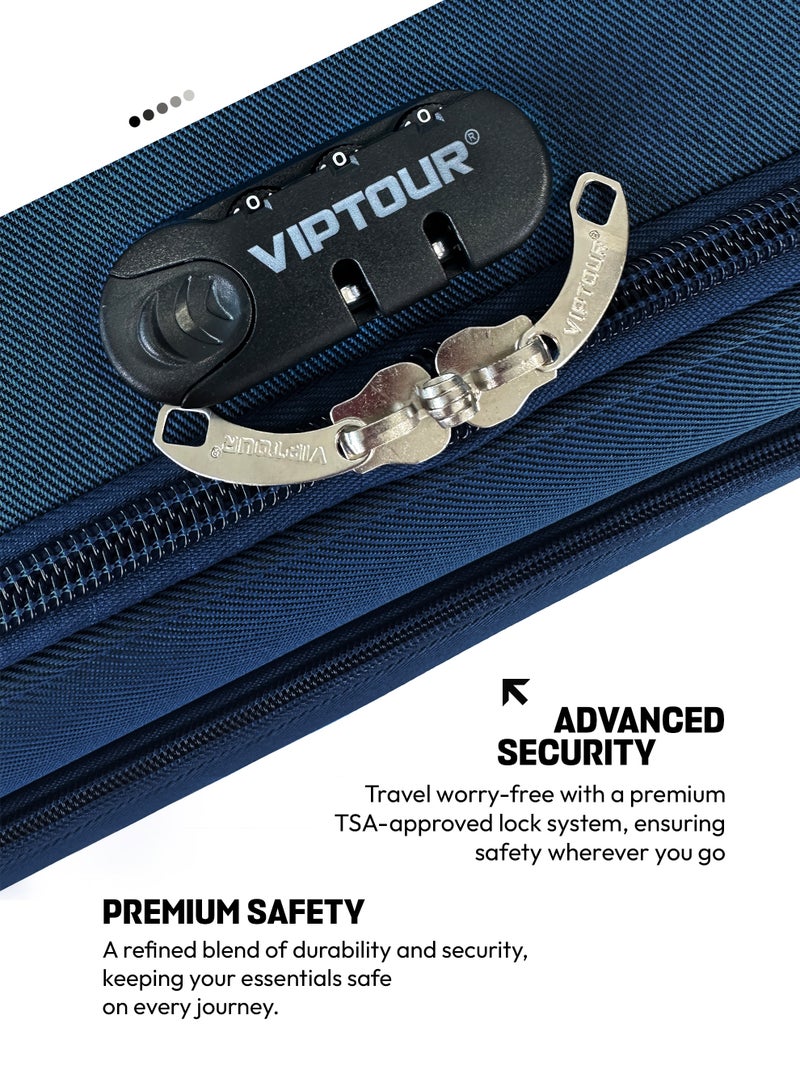 فيبتور مجموعة أمتعة من 4 قطع، حقيبة عربة متينة بعجلتين، قفل رقمي ومقبض تلسكوبي ثلاثي المراحل - Image 4