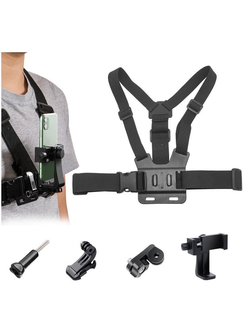 Arabest Mobile Phone Chest Mount Strap Holder, Anti Slide Strap Mount for Phone/GoPro Hero 360 Degree Rotary for Video Recording Camera Harness  - Image 1