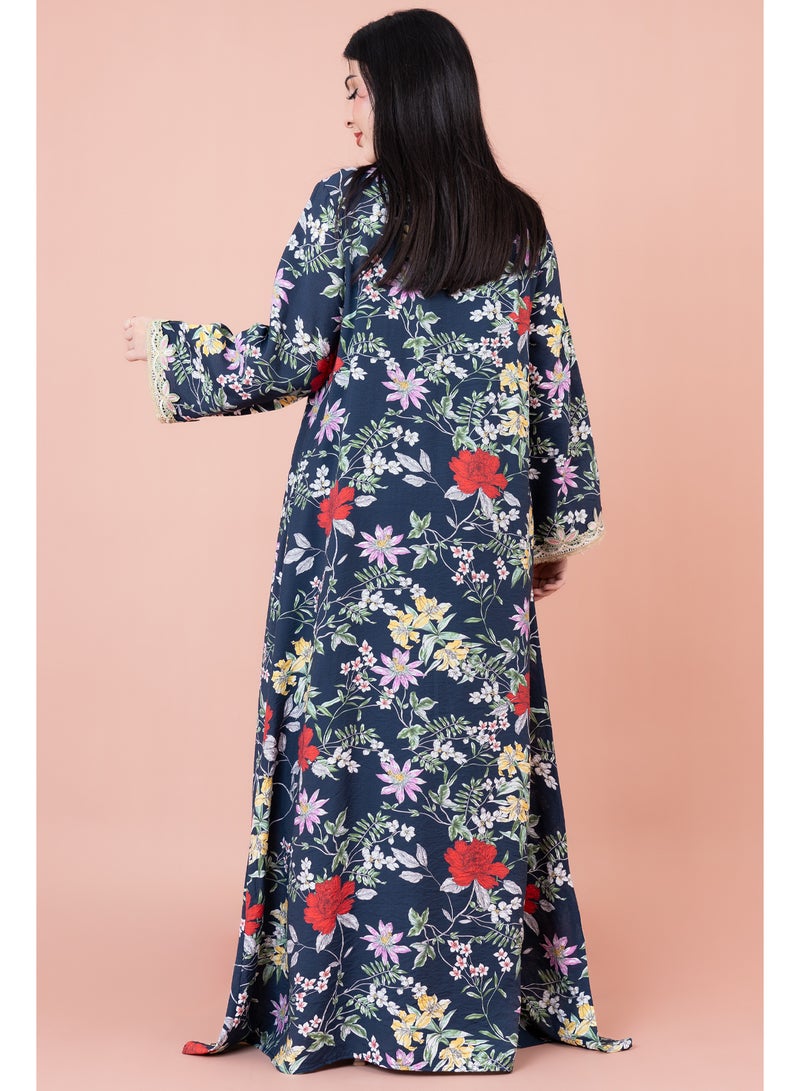 IKKXA Modern Embroidered Printed Jalabiya - Image 2