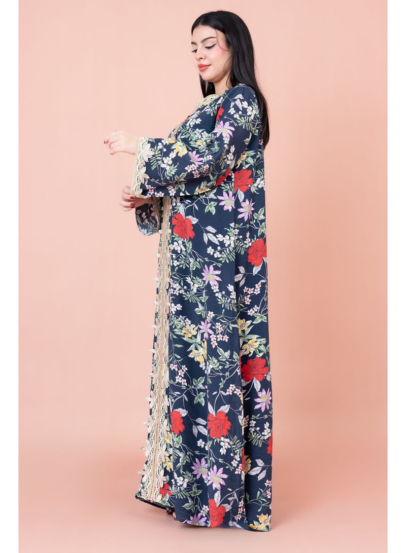 IKKXA Modern Embroidered Printed Jalabiya - Image 3