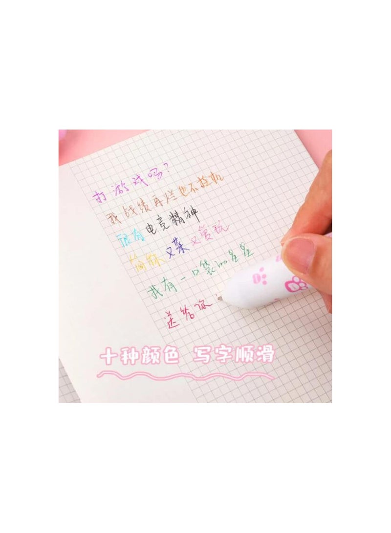 1pcs School Office Supply Stationery 10 in 1 Shuttle Pen Multicolored Pens Colorful Refill (Cat Paw) - Image 4