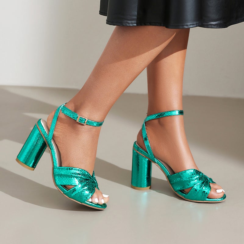 Source Fashion High Heel 40-43 Plus Size Fish Mouth Ankle Buckle Sandals - Image 2