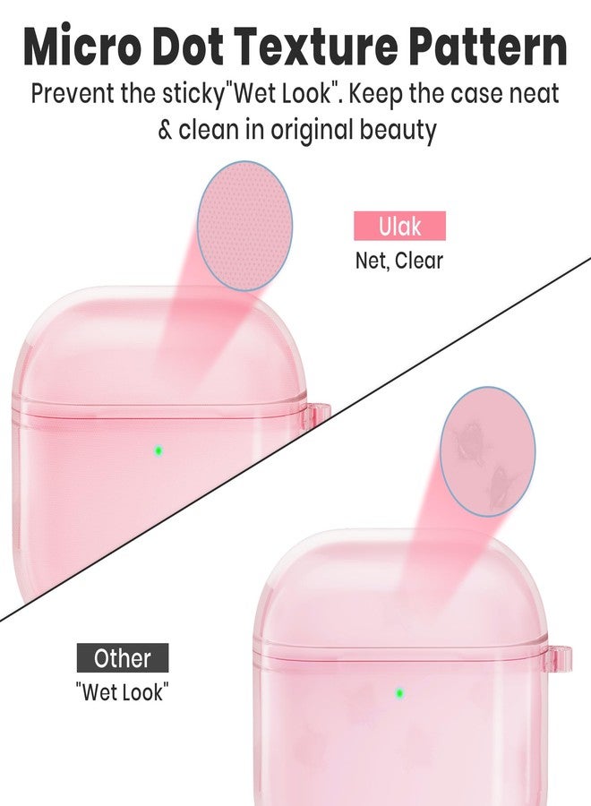 ULAK Compatible with AirPods 4 Case, Transparent Soft TPU Protective Case Cover for AirPods 4th Generation 2024 with Ring Keychain Accessories for Women Girls [Front Led Visible], Pink - Image 3