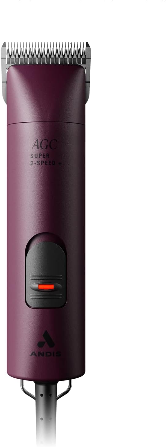 Andis أنديس 23375 ماكينة قص الشعر الاحترافية UltraEdge بسرعتين قابلة للفك بمحرك دوار مع هيكل مقاوم للكسر تعمل بهدوء وصمت بسلك بطول 14 بوصة لجميع الفرو والأصناف 120 فولت بورغندي - Image 1