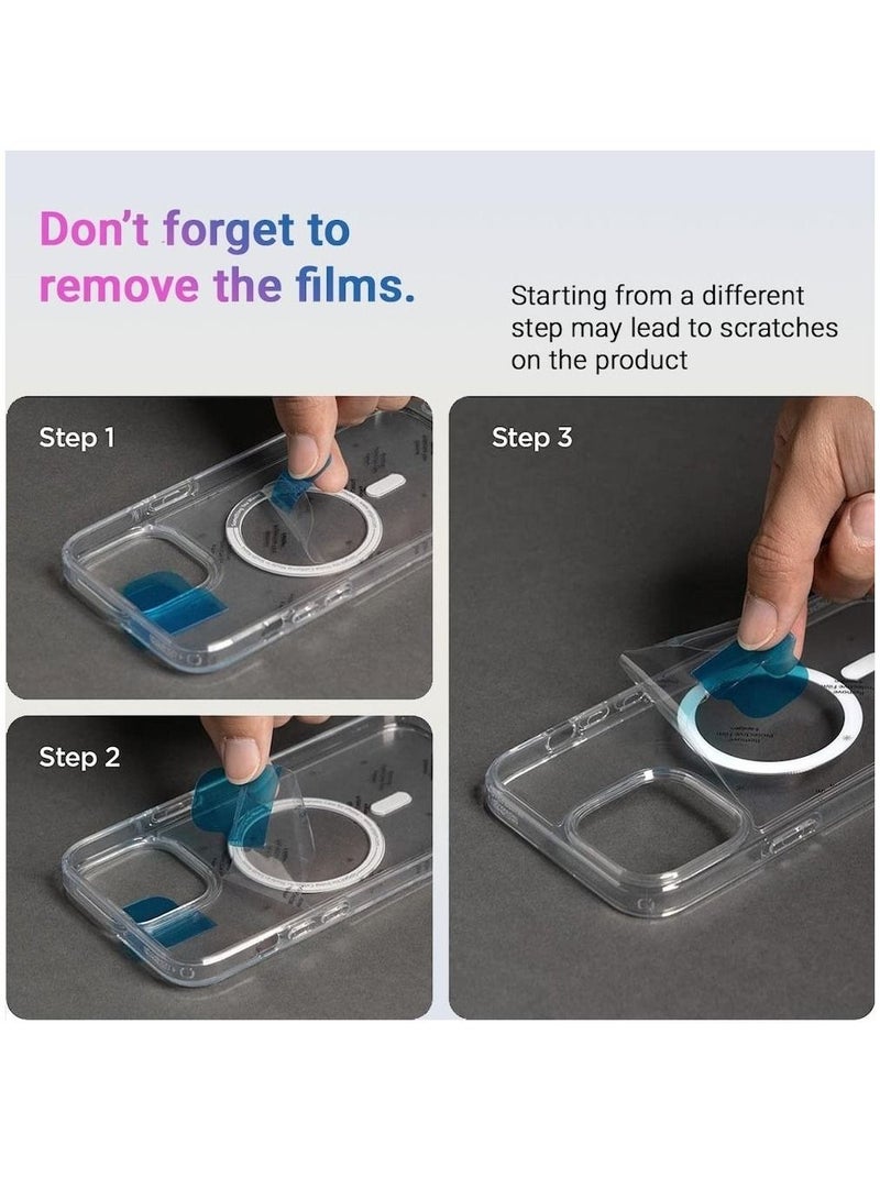 بورتوني جراب iPhone 15 Pro Magsafe مقاس 6.1 بوصة، جراب مغناطيسي رفيع ورفيع، مقاوم للأصفر، مضاد للسقوط، ممتص للصدمات، مضاد للخدش، جراب خلفي صلب من الكريستال، جراب هاتف خلوي iPhone 15 Pro، شفاف - Image 5