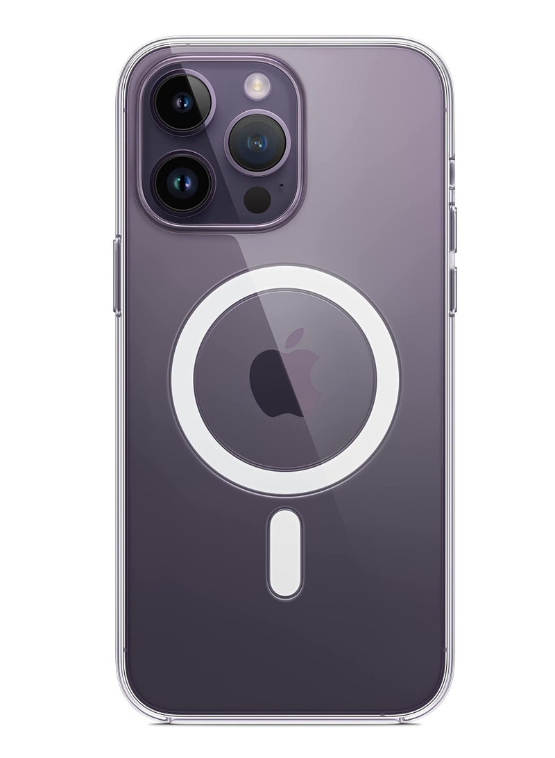 بورتوني جراب iPhone 15 Pro Magsafe مقاس 6.1 بوصة، جراب مغناطيسي رفيع ورفيع، مقاوم للأصفر، مضاد للسقوط، ممتص للصدمات، مضاد للخدش، جراب خلفي صلب من الكريستال، جراب هاتف خلوي iPhone 15 Pro، شفاف - Image 1