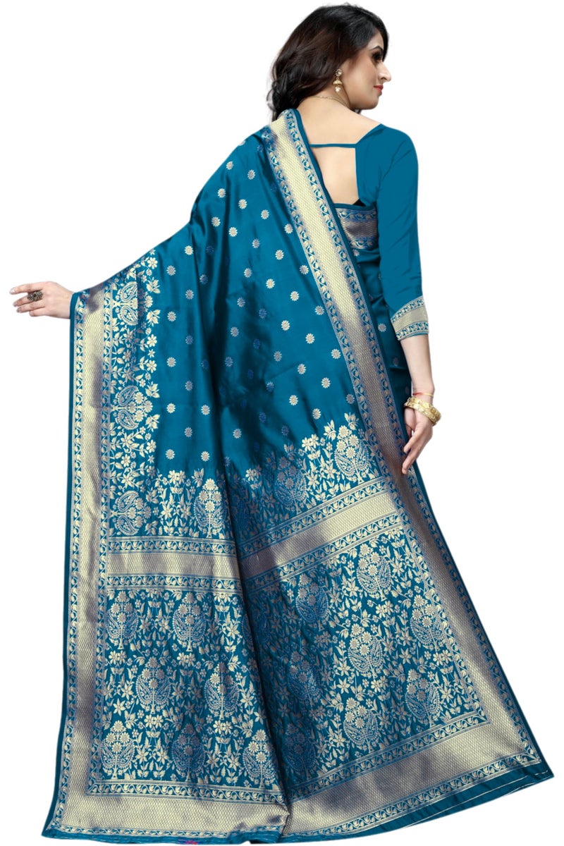 C J Enterprise Women's Banarasi Saree Pure Kanjivaram Silk Saree Soft Design Wear Pattu Sarees Latest Cotton With Blouse Piece for Wedding sadi new ladies 2026 - Image 2