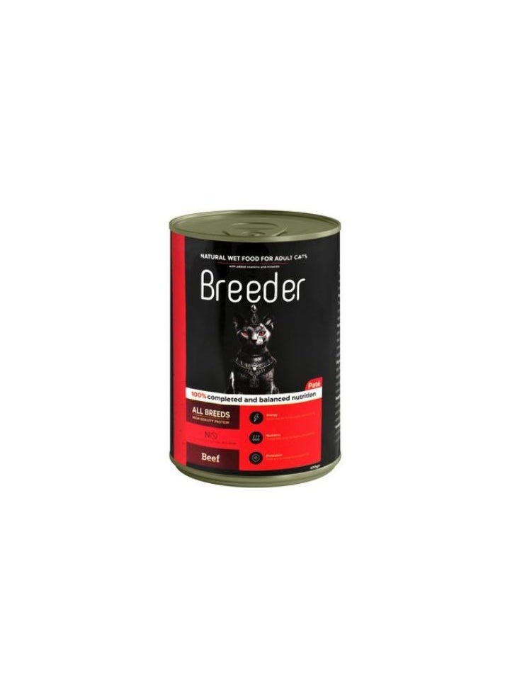 Breeder Cans Cat Food Beef 400g Pack of 12 - Image 2