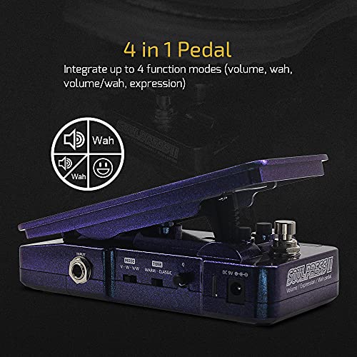 Hotone Wah Active Volume Passive Expression Guitar Effects Pedal Switchable Soul Press II 4 in 1 with Visible Guitar Effects Pedal - Image 2