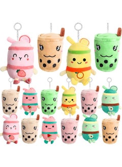 Jerify 16 Pcs Tea Plush Pillow Teacup Shaped Pillow Cup Boba Party Decorations Plush Keychain Mini Stuffed Animals Boba Keychain Small Milk Boba Plushies Boba Toys For Backpack Purse Birthday Favors  - Image 1