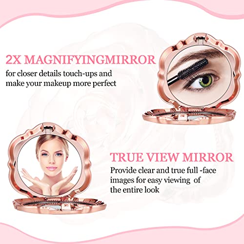 Woanger 36 Set Rose Compact Mirrors Bulk for Quinceanera, Sweet 16, Wedding Party Favors, Bridesmaid Gifts, Thank You Tags, White Organza Bags for Bridal Shower Bachelorette and Guest Gifts(Rose Gold) - Image 3