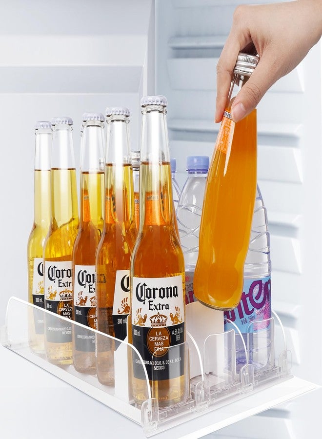 SOLY Drink Organizer for Fridge, Soda Can Dispenser for Refrigerator, Automatic Drink Dispenser Holds 6-20oz, 3 Row, 14.96" Deep - Image 1