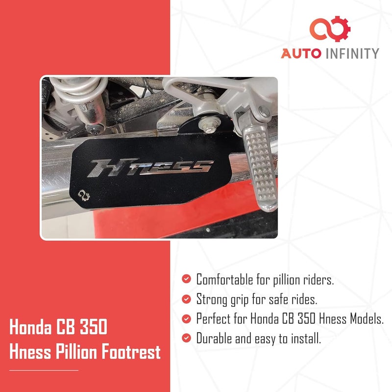 Auto Infinity Pillion Footrest Compatible With Honda CB350-Hness (RH) (Black, Pack of 1) - Image 3
