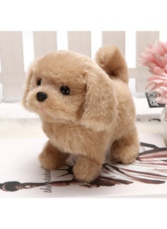 Generic Electric Plush Toy Puppy TikTok Simulation Rabbit Fur Round Head Dog Doll Can Call And Walk Can Shake Tail Toy Dog-Color:Type D Gray  - Image 1