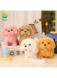 Generic Electric Plush Toy Puppy TikTok Simulation Rabbit Fur Round Head Dog Doll Can Call And Walk Can Shake Tail Toy Dog-Color:Type D Gray  - Image 2