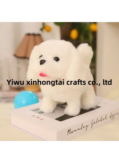 Generic Electric Plush Toy Puppy TikTok Simulation Rabbit Fur Round Head Dog Doll Can Call And Walk Can Shake Tail Toy Dog-Color:Type D Gray  - Image 4