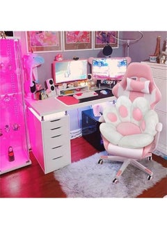 HOOKOR Cat Paw Cushion Comfy Kawaii Chair Plush Cushions Shape Lazy Pillow for Gamer Chair, Cozy Floor Seat Kawaii for Girl Worker Gift, Dining Room Bedroom Decorate, 28x 24 (White)  - Image 2