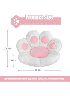 HOOKOR Cat Paw Cushion Comfy Kawaii Chair Plush Cushions Shape Lazy Pillow for Gamer Chair, Cozy Floor Seat Kawaii for Girl Worker Gift, Dining Room Bedroom Decorate, 28x 24 (White)  - Image 3