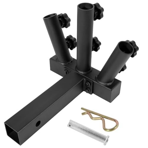 Yoursme Flagpole Hitch Mount 3 Flag Pole Holder Universal Flagpole Truck Flag Pole Mount Heavy Duty with Anti-Wobble Screws 2 inches Receiver Hitch for Car Trailer Flag Pole - Image 1