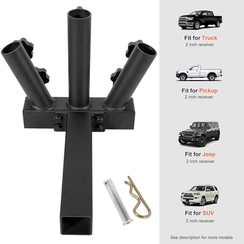 Yoursme Flagpole Hitch Mount 3 Flag Pole Holder Universal Flagpole Truck Flag Pole Mount Heavy Duty with Anti-Wobble Screws 2 inches Receiver Hitch for Car Trailer Flag Pole - Image 3