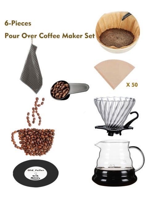 V60 Set 6 Piece Coffee Drip Set Pour Over Coffee Maker Set
