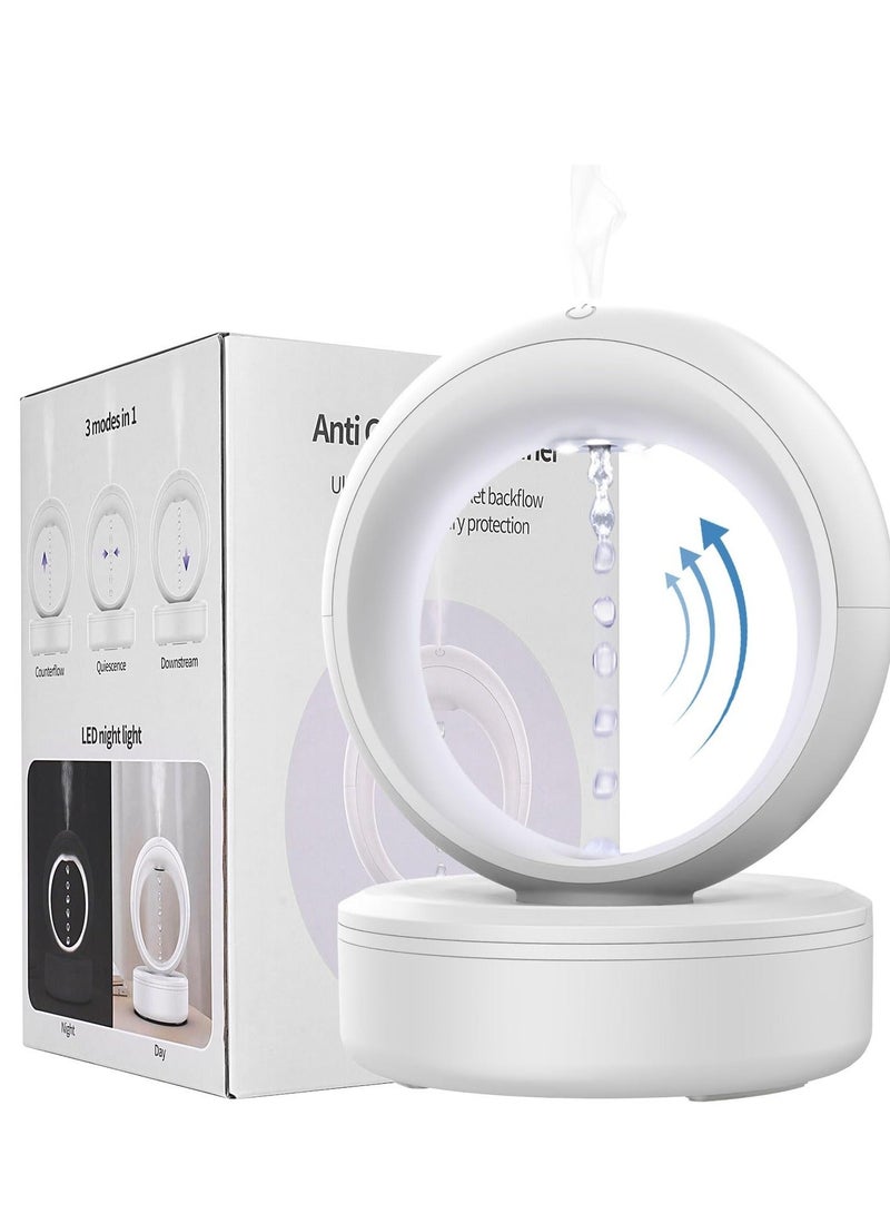 واي آند دي Rain Drop Humidifier Cloud Water Drip Cool Mist Air Humidifiers for bedroom Plants Baby Nursery Large Room Office 680ml Anti Gravity Diffuser Quiet White - Image 1