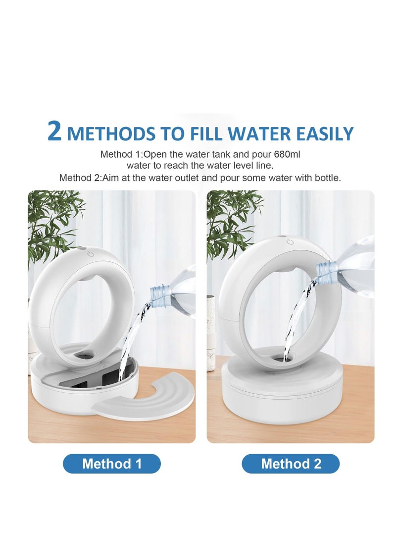 واي آند دي Rain Drop Humidifier Cloud Water Drip Cool Mist Air Humidifiers for bedroom Plants Baby Nursery Large Room Office 680ml Anti Gravity Diffuser Quiet White - Image 5