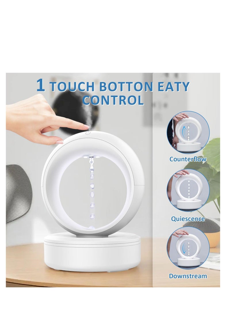 واي آند دي Rain Drop Humidifier Cloud Water Drip Cool Mist Air Humidifiers for bedroom Plants Baby Nursery Large Room Office 680ml Anti Gravity Diffuser Quiet White - Image 2