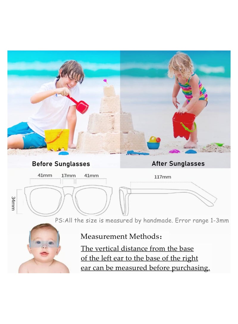 KASTWAVE Adjustable Polarized Baby Sunglasses with UV 400 Protection - Soft Silicone Frame for Boys & Girls, 0-48 Months - Infant Outdoor Sunshade - Flexible Strap Included (Beige) - Image 3