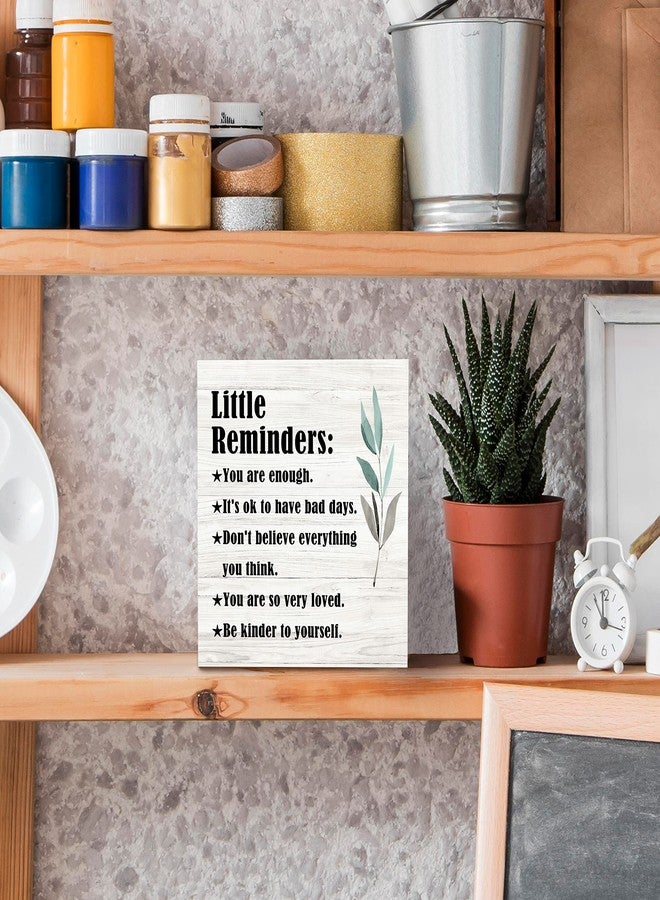 SRADMO Inspirational Little Reminders Wood Box Sign Desk Decor, Inspirational Desk Decor, College Motivational Positive Affirmation Gifts Box Sign For Office Home Dorm Tabletop Shelf Decoration - Image 4