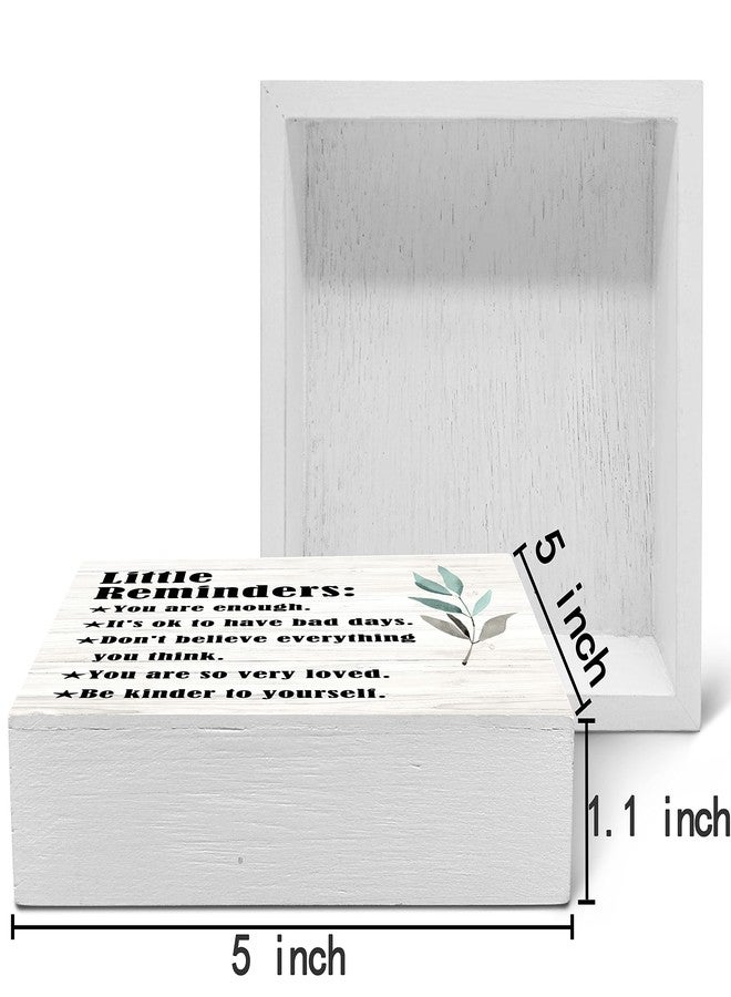 SRADMO Inspirational Little Reminders Wood Box Sign Desk Decor, Inspirational Desk Decor, College Motivational Positive Affirmation Gifts Box Sign For Office Home Dorm Tabletop Shelf Decoration - Image 2
