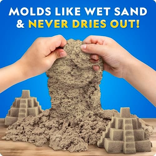 Blue Marble National Geographic Play Sand - 24 Lb. Bulk Sand Kit with 6 Castle Molds (Natural) - A Fun Sensory Activity - Image 3