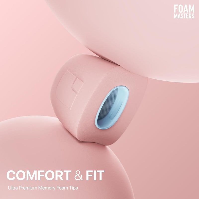 AutoLine Pro Foam Masters Ultra-Premium Memory Foam Ear Tips for AirPods Pro 1st & 2nd Gen | 3 Pairs | Ver 6.0 | Secure | Comfort | Better Noise Cancel | Replacement Buds – Crystal Pink, Small - Image 4