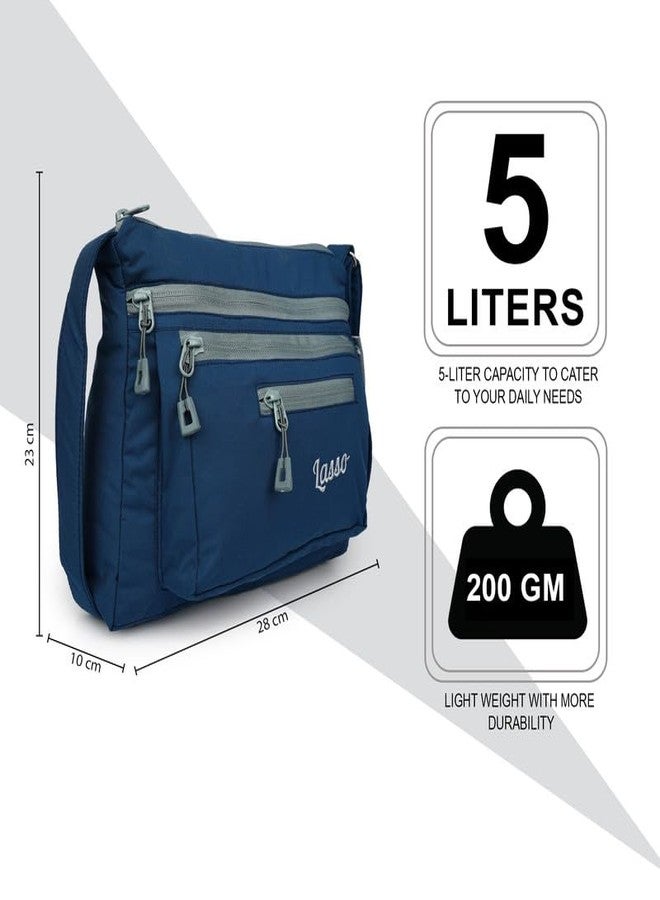 Lasso® Stylish Multi-Pocket Crossbody Waterproof Sling Bag For Women with Adjustable Strap | Stylish Latest Ladies one side bag and purse for women & girls | 5 L Capacity & 5 Multiple Pockets with Zip - Image 3