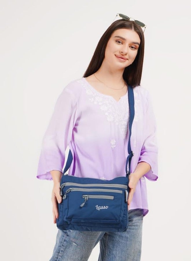 Lasso® Stylish Multi-Pocket Crossbody Waterproof Sling Bag For Women with Adjustable Strap | Stylish Latest Ladies one side bag and purse for women & girls | 5 L Capacity & 5 Multiple Pockets with Zip - Image 2