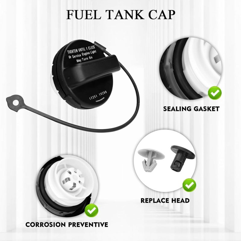 Fuel Tank Cap: Black OEM 17251-3JA0A Replacement - Direct Fit Gas Cap for Nissan Frontier Murano Altima Infiniti Vehicles - Image 3