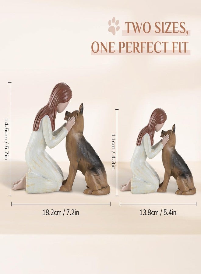 Storieme German Shepherd Gifts for Women: Black Dog Memorial Gift Pet Loss Sympathy Figurines Statue for Dog Lovers (7.2" x 5.7") - Image 2