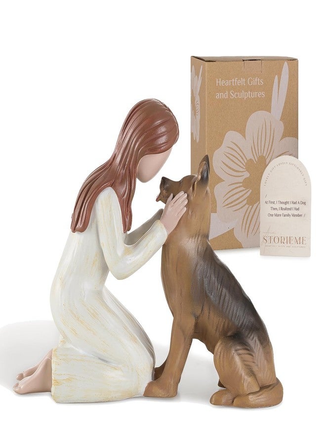 Storieme German Shepherd Gifts for Women: Black Dog Memorial Gift Pet Loss Sympathy Figurines Statue for Dog Lovers (7.2" x 5.7") - Image 1