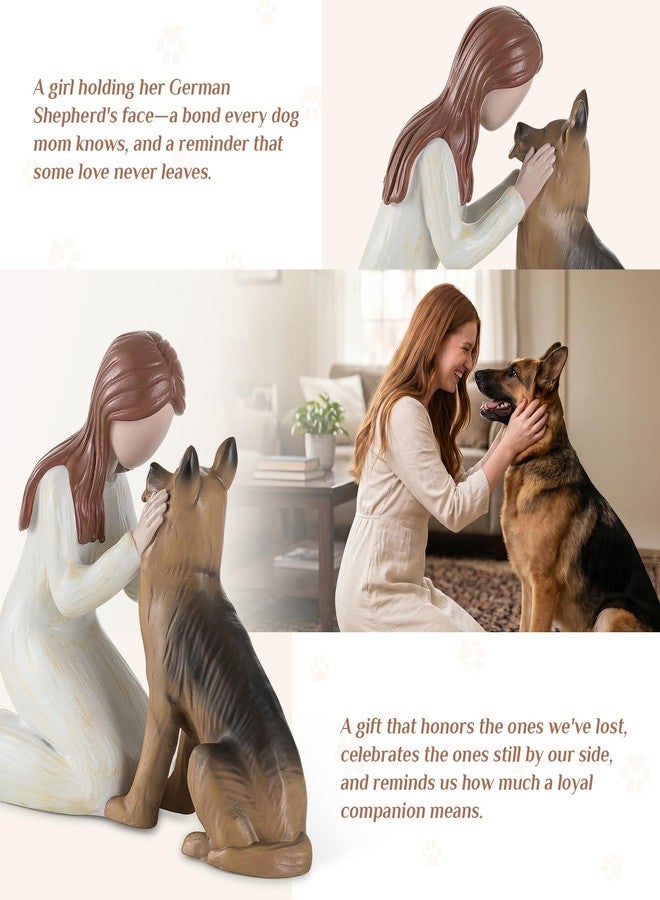 Storieme German Shepherd Gifts for Women: Black Dog Memorial Gift Pet Loss Sympathy Figurines Statue for Dog Lovers (7.2" x 5.7") - Image 5