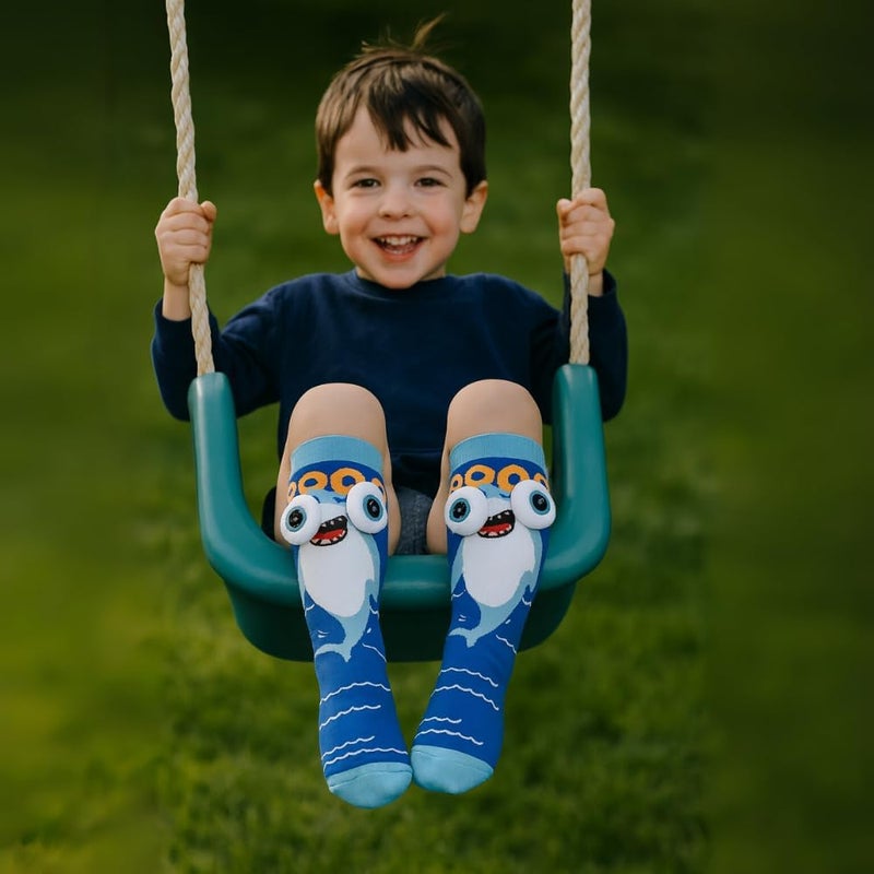 Glitters Funky 3D Shark Knee-High Socks for Kids & Teens - Image 5