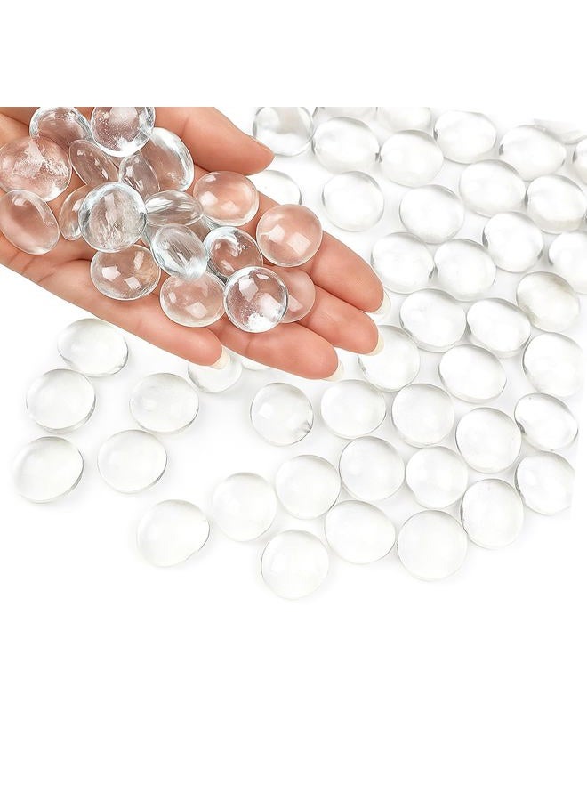 ARSUK Clear Glass Pebbles 180pcs Approx. 0.955kg- Round Flat Glass Pebbles for Decoration in Fish Tanks, Aquariums, Vases, Plant Pots, and Gardens - Fish Tank Gravel, Stones, Nuggets, and Gemstones - Image 1