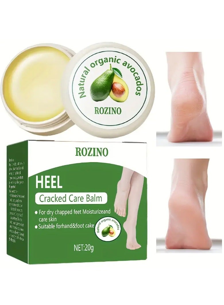 ROZINO Heel Care Balm, Hypoallergenic Moisturizing Cream with Glycerin & Vitamin C, Soothes Dry Cracked Heels & Hands, All Skin Types, Portable Mini Round Box - Image 2