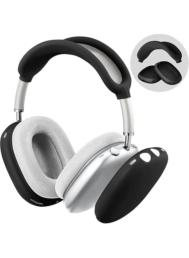 erorex - Silicone Case For Airpods Max Anti Scratch Ear Cups & Headband Cover Protective Accessories Skin In Black - Image 1