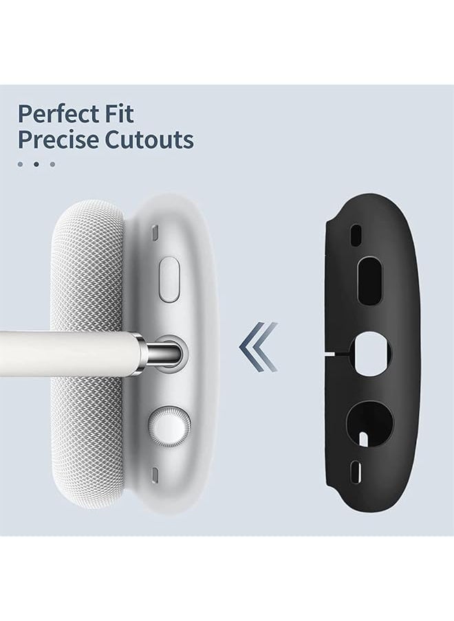 erorex - Silicone Case For Airpods Max Anti Scratch Ear Cups & Headband Cover Protective Accessories Skin In Black - Image 1