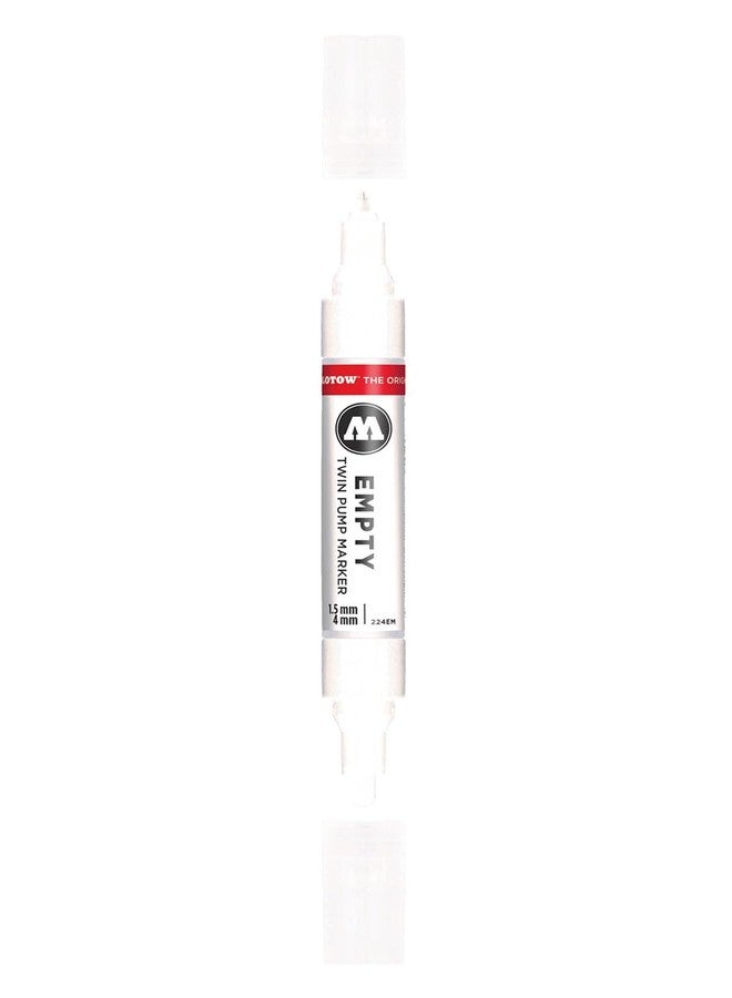 MOLOTOW ONE4ALL Acrylic Twin Empty Pump Marker, 1.5mm and 4mm Nibs, 1 Each (211.013)