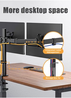 Monitor Mount Stand - Dual Monitor Arm for Desk Fully Adjustable Arms Hold 2 Screens up to 27 inches