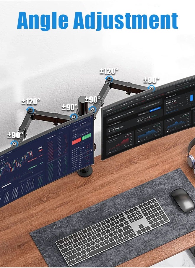 Occuwzz - Monitor Mount Stand - Dual Monitor Arm for Desk Fully Adjustable Arms Hold 2 Screens up to 27 inches - Image 1