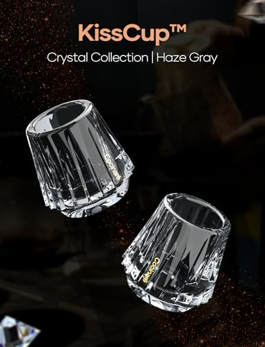 Cocinare KissCup Crystal Espresso Cup – 1.5oz Demitasse Cup for Espresso, Pour-over coffee & Tea, Haze Gray, Crystal Collection - Image 2