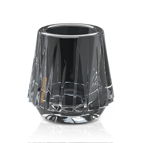 Cocinare KissCup Crystal Espresso Cup – 1.5oz Demitasse Cup for Espresso, Pour-over coffee & Tea, Haze Gray, Crystal Collection - Image 1