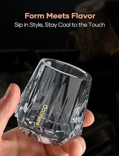 Cocinare KissCup Crystal Espresso Cup – 1.5oz Demitasse Cup for Espresso, Pour-over coffee & Tea, Haze Gray, Crystal Collection - Image 5